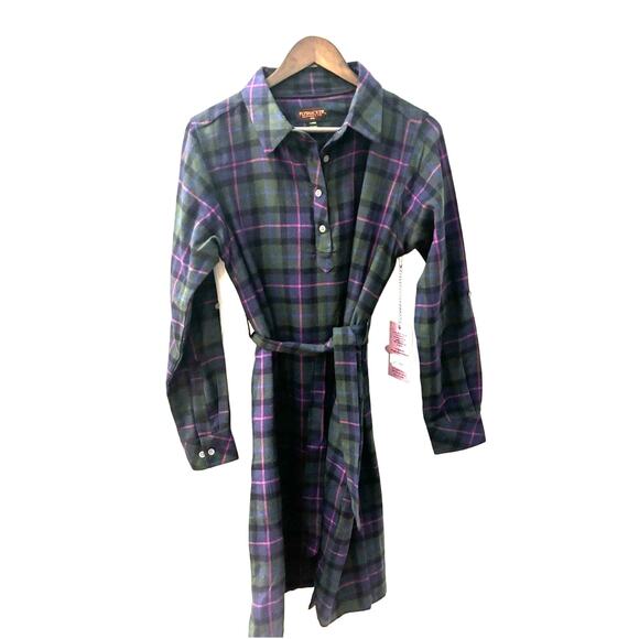 Women’s Flyshacker plaid Flannel shirt dress size L - Picture 1 of 8